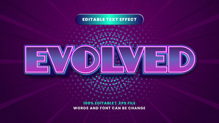 Evolved editable text effect in modern 3d style