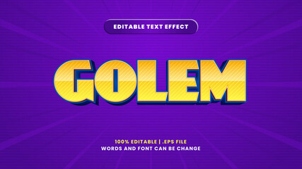 Golem editable text effect in modern 3d style