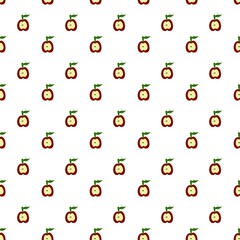 seamless pattern of cute apple fruit