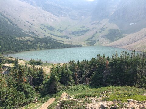 Southfork lakes in Crowsnest Pass area, Alberta, Canada. Southfork Lakes and Barnaby Ridge is a popular hiking trail in Castle Mountain park. 