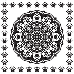 abstract mandala trippy eyes traditional round decoration