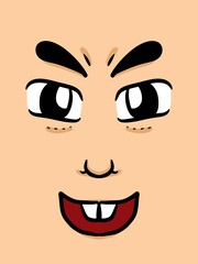 cute face man cartoon background