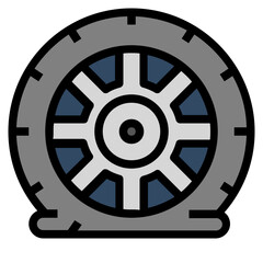 Obraz premium flat tire line icon