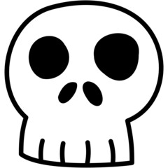 skull hand drawn outline icon