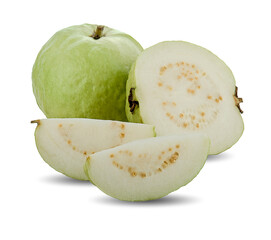 Guava (tropical fruit) on white background