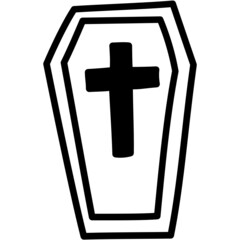 Obraz premium coffin hand drawn outline icon