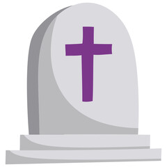 Obraz premium Grave hand drawn flat color icon