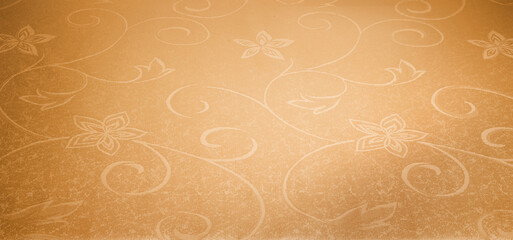 Yellow and gold tablecloth texture background
