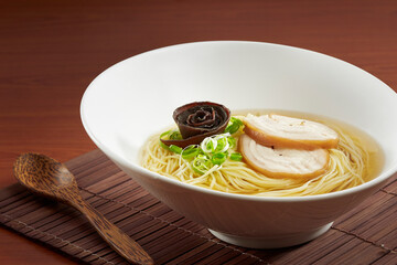 Vietnamese noodles with a spoon