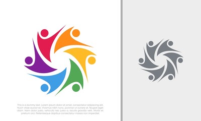 Obraz premium Global Community Logo Icon Elements Template. Community human Logo template vector. Community health care. Abstract Community logo. Social Networking logo designs.