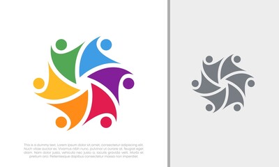 Fototapeta na wymiar Global Community Logo Icon Elements Template. Community human Logo template vector. Community health care. Abstract Community logo. Social Networking logo designs.