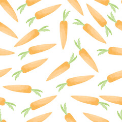 Carrot watercolor seamless pattern