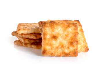square crackers isolated on white background