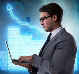 Businessman in stock exchange trading concept