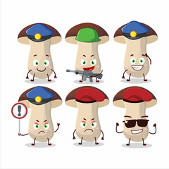 A dedicated Police officer of porcini mascot design style