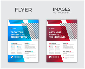 A4 business flyer template, Corporate business digital marketing agency flyer design and brochure cover template .