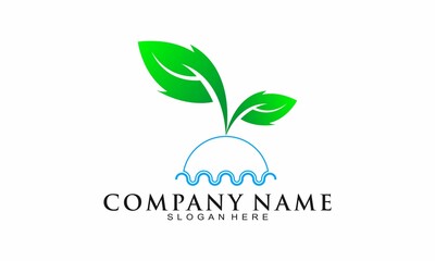 Water plant vector logo