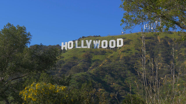 Hollywood Sign In The Hills Of Hollywood - LOS ANGELES, USA - MARCH 18, 2019