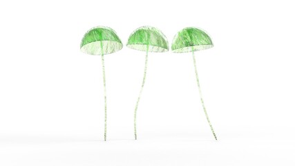 The 3d rendering Mushroom Wallpaper with nice background color