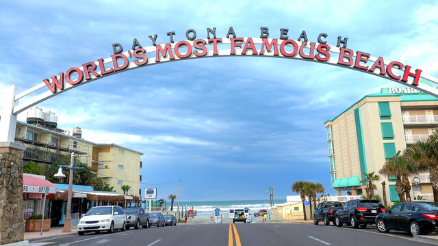 Welcome to the worlds most famous beach in Daytona - DAYTONA BEACH, FLORIDA - APRIL 14, 2016