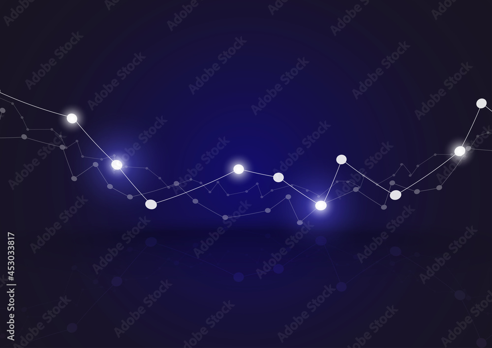 Poster abstract futuristic technology background. digital line and polygonal connecting concept. graphic sc