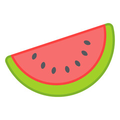 A modern design icon of watermelon slice