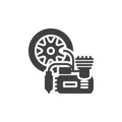 Car air compressor vector icon