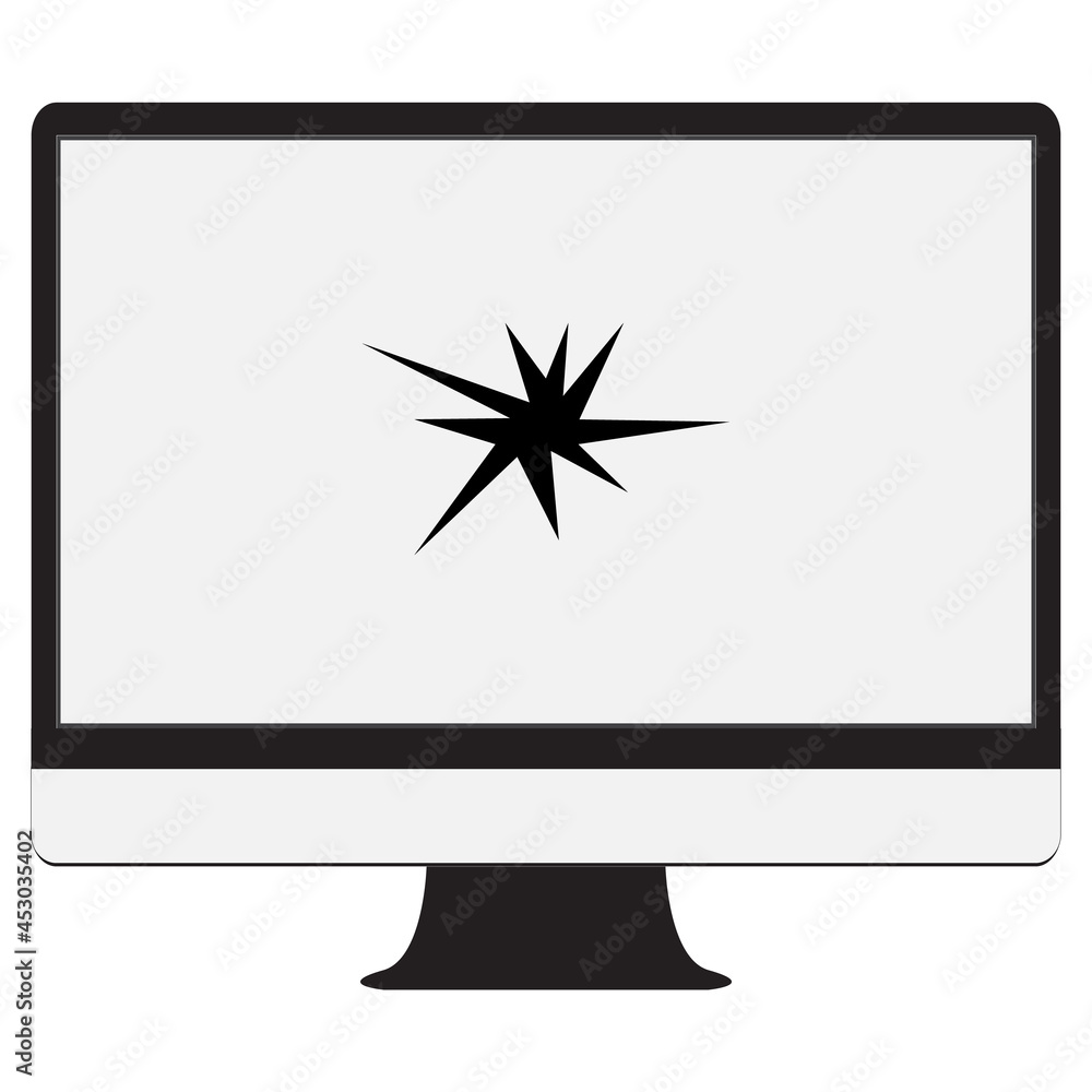 Poster broken monitor icon on transparent background. broken computer monitor sign. broken screen monitor s