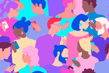 Young modern people with a smartphone