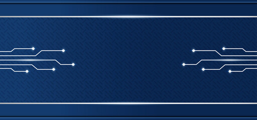 Blue tech background with silver line and lightning