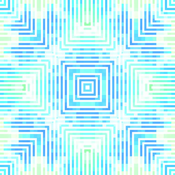 Creative lines pattern colored squares. Colored art festival abstract lines symmetrical background. Mosaic colorful beautiful squares. Modern art color pattern ornament decorative illustration.