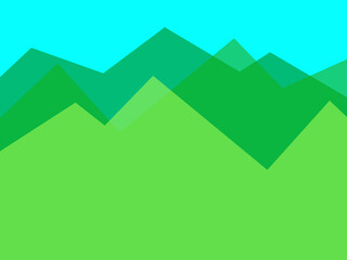 【青空】幾何学的な半透明の山々の背景