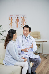 Doctor Ennumerating Treatment Advantages