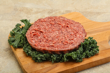 Raw beef burger cutlet for burger