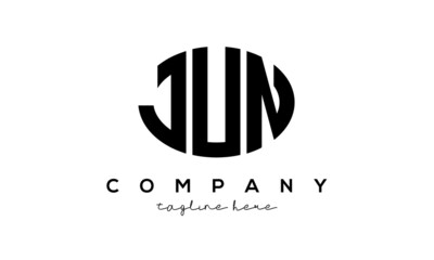 JUN three Letters creative circle logo design