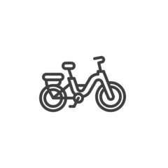Fototapeta premium Electric bicycle line icon