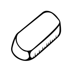 Eraser outline sketch with shadows on a white background. World letter writing day concept.