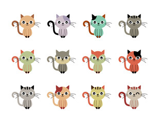 cute kitten cat vector collection