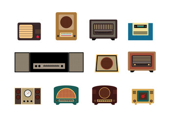 old classic vintage radio speaker vector collection