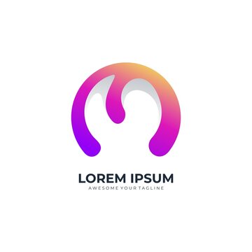 logo letter M gradient modern colorful