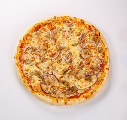 Pizza with meat and onion