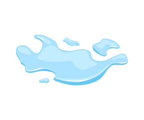  Puddle of water on a white isolated background. Spill. Vector cartoon illustration