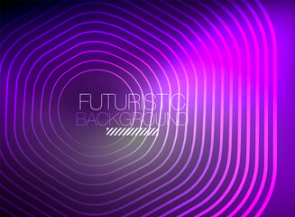 Neon color square shape lines abstract background. Shiny magic energy and motion concept, vector abstract wallpaper background