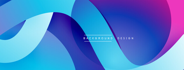 Abstract overlapping lines and circles geometric background with gradient colors
