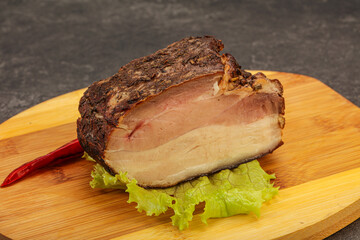 Homemade Smoked pork peat with spices