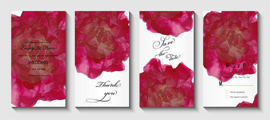 Modern creative design,  background marble texture. Wedding invitation.  Alcohol ink. Vector illustration.