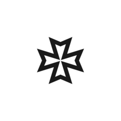Maltese cross icon isolated on white background. - obrazy, fototapety, plakaty