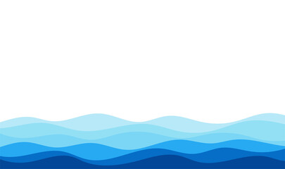 Blue flowing river ocean wave fluid layered vector background illustration
