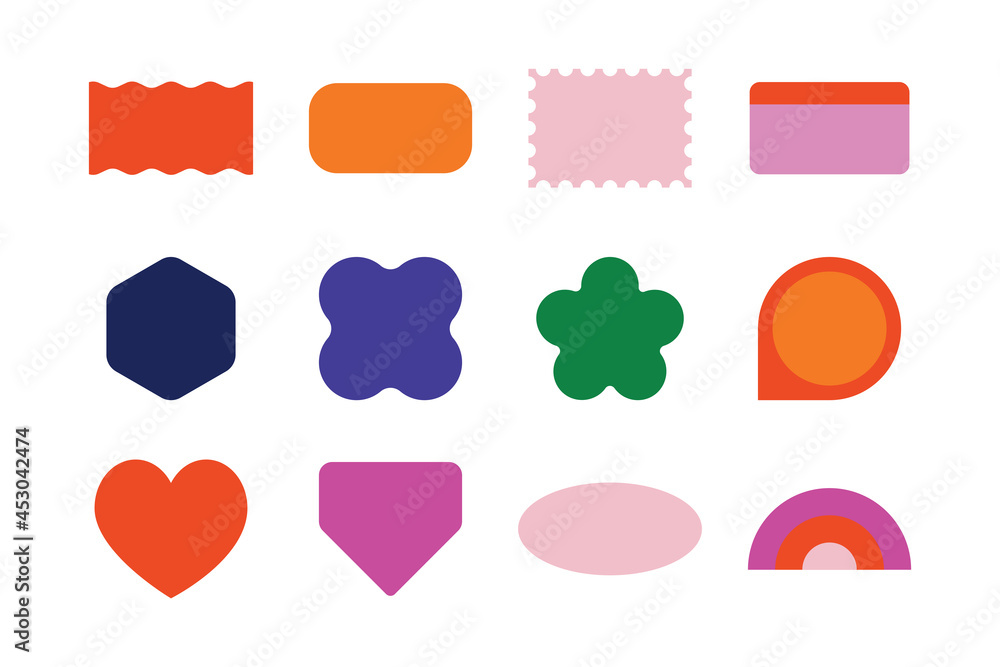 Poster Vector set of design elements, patches and stickers with copy space for text - abstract background elements