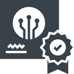 certificate glyph style icon